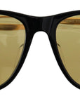 Diesel Chic Black Acetate Sunglasses with Yellow Lenses