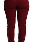 Dolce & Gabbana High-Waist Embroidered Red Skinny Trousers