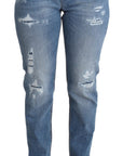 Dolce & Gabbana Chic High-Waisted Tattered Skinny Jeans