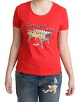 Moschino Chic Red Cotton Tee with Playful Print