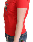 Moschino Chic Red Cotton Tee with Playful Print