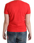 Moschino Chic Red Cotton Tee with Playful Print