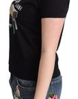 Moschino Chic Black Cotton Tee with Playful Print