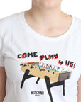 Moschino Chic Cotton Round Neck Tee with Playful Print