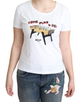 Moschino Chic Cotton Round Neck Tee with Playful Print