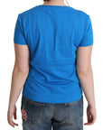 Moschino Chic Blue Cotton Tee with Iconic Print
