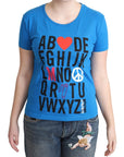 Moschino Chic Alphabet Cotton Tee in Blue