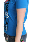 Moschino Chic Alphabet Cotton Tee in Blue