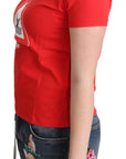 Moschino Chic Red Graphic Cotton Tee