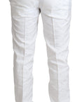 Dolce & Gabbana Elegant White Brocade Dress Pants