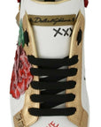Dolce & Gabbana Elegant Sequined Floral Leather Sneakers