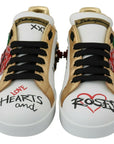 Dolce & Gabbana Elegant Sequined Floral Leather Sneakers