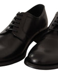 Dolce & Gabbana Elegant Black Leather Formal Derby Shoes