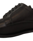 Dolce & Gabbana Elegant Black Leather Formal Derby Shoes