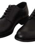 Dolce & Gabbana Elegant Black Leather Derby Shoes