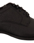Dolce & Gabbana Elegant Black Leather Derby Dress Shoes