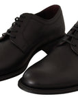 Dolce & Gabbana Elegant Black Leather Derby Dress Shoes