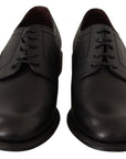 Dolce & Gabbana Elegant Black Leather Derby Dress Shoes