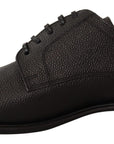 Dolce & Gabbana Elegant Black Leather Derby Dress Shoes