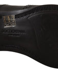 Dolce & Gabbana Elegant Black Leather Derby Wingtip Shoes