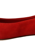 Dolce & Gabbana Crystal Embellished Red Suede Flats