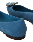 Dolce & Gabbana Elegant Crystal-Embellished Suede Flats