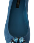 Dolce & Gabbana Elegant Crystal-Embellished Suede Flats