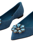 Dolce & Gabbana Elegant Crystal-Embellished Suede Flats