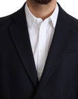Dolce & Gabbana Elegant Dark Blue Virgin Wool Men's Coat