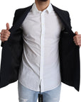 Dolce & Gabbana Elegant Dark Blue Virgin Wool Men's Coat