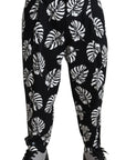 Dolce & Gabbana Elegant Palm Leaf Print Cotton Trousers