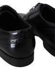 Dolce & Gabbana Elegant Black Leather Formal Derby Shoes