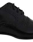 Dolce & Gabbana Elegant Black Leather Formal Derby Shoes