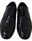 Dolce & Gabbana Elegant Black Leather Formal Derby Shoes