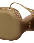 Dolce & Gabbana Silk-Infused Leather Crystal Pumps in Pink Gold