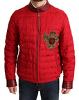 Dolce & Gabbana Red and Gold Bomber Designer Jacket