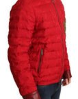 Dolce & Gabbana Red and Gold Bomber Designer Jacket