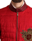 Dolce & Gabbana Red and Gold Bomber Designer Jacket