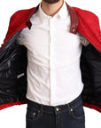 Dolce & Gabbana Red and Gold Bomber Designer Jacket