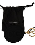 Dolce & Gabbana Elegant Black and Gold Keychain Accessory