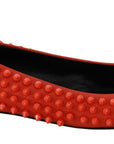 Philipp Plein Vibrant Orange Pointed Leather Flats