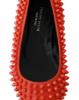 Philipp Plein Vibrant Orange Pointed Leather Flats