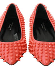 Philipp Plein Vibrant Orange Pointed Leather Flats