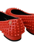 Philipp Plein Vibrant Orange Pointed Leather Flats