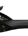 Dolce & Gabbana Elegant Black Lace Mules with Jewel Flower Detail