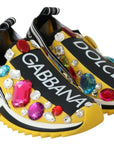 Dolce & Gabbana Embellished Yellow Sorrento Sneakers