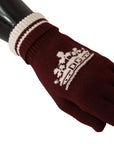 Dolce & Gabbana Elegant Red Cashmere Gloves with Crown Motif