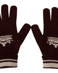 Dolce & Gabbana Elegant Red Cashmere Gloves with Crown Motif