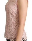 Dolce & Gabbana Elegant Pink Lace Sleeveless Blouse