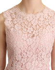 Dolce & Gabbana Elegant Pink Lace Sleeveless Blouse
